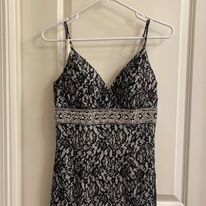 Black white silver prom dress